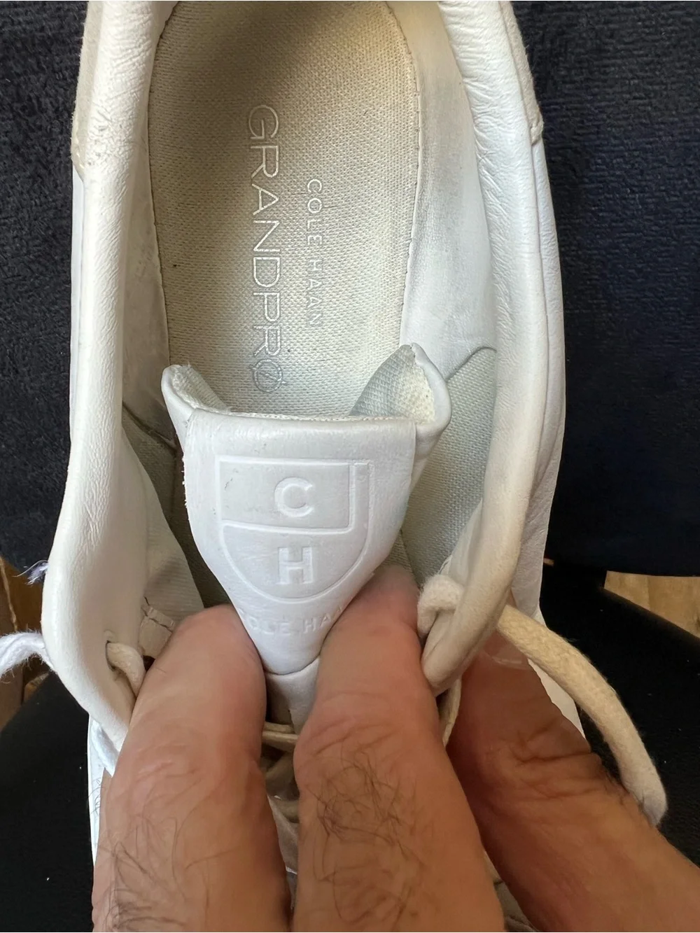 Men’s Cole Haan White Leather Lace-Up Sneakers GrandSeries EUC